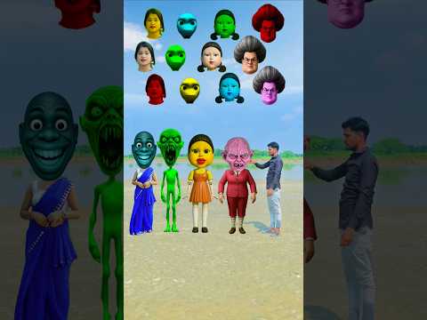 Dancing cute bhabhi, Scary Teacher 3D, squid girl, Dancing alien &Me Correct Head Matching #shorts