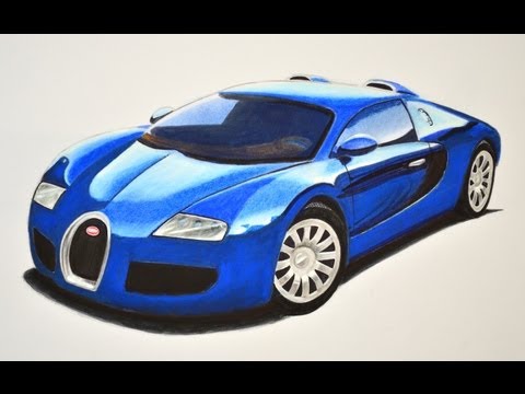 Dibujando carros deportivos: cómo dibujar un Bugatti con colores - Arte Divierte.