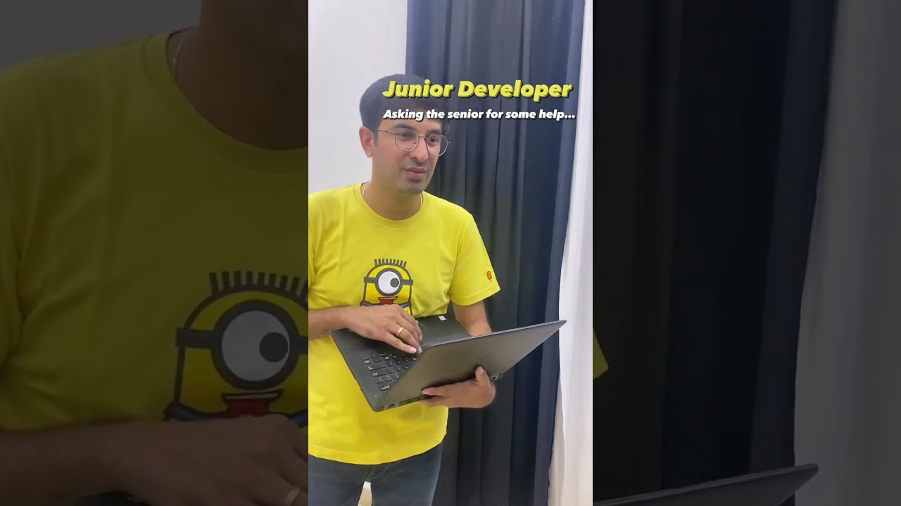 When Junior developer ask question from senior developer #juniordeveloper #ytshortsindia #ytshorts