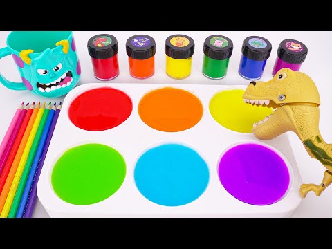 Satisfying Video l How to Make Magic Playdoh Lollipop Candy with Glitter Colorful Slime Cutting ASMR