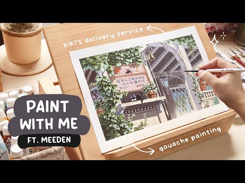 🧹 Studio Ghibli Kiki's Delivery Service relaxing painting process + Unboxing MEEDEN Art Supplies ✨