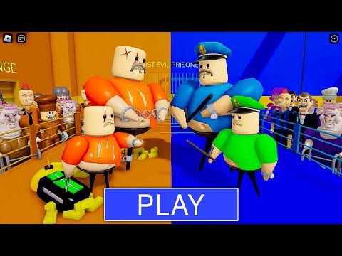 Prisoner Family Barry Vs Police Family in Barry's Prison Run Obby Walkthrough Roblox