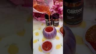 Easy Resin Pumpkin Pot made with @MoulddResin and glitters #asmrvideo #asmrliquids  #glitter