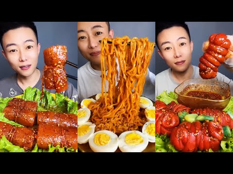 Spicy Chinese food 🌶 SOSLU ÇİN YEMEKLERİ YEME | Mukbang | (Noodles and eggs + Pork Gut) 먹방