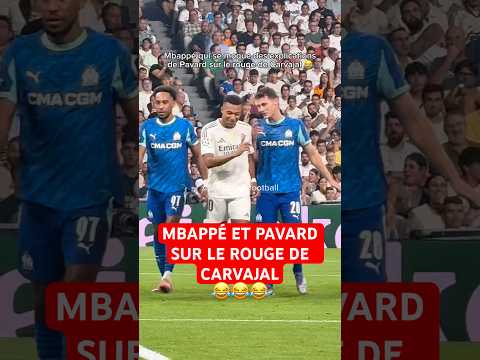 Mbappé n’était pas vraiment d’accord 😂 #mbappe #realmadrid #pavard #olympiquedemarseille #om