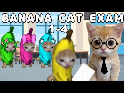 BANANA CAT EXAM 1-4#bananacat #happycat #elgato #sprunki #animation #cutecat