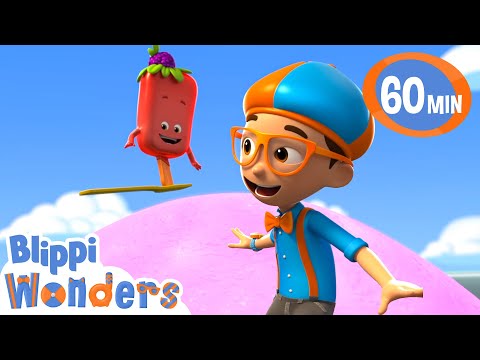 Blippi skates down the ice with Sherry Pop ! | Blippi Wonders Educational Videos for Kids