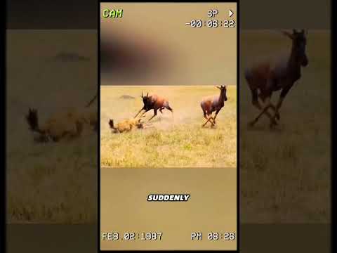 The hyena is gifted wheelchair  by the antelope #wildanimal #animal #youtubeshorts #foryou