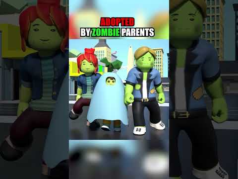 Adopted by zombie parents #roblox #animation