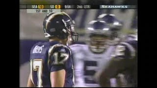 Rookie Philip Rivers Debut 2004 Preseason vs Seahawks