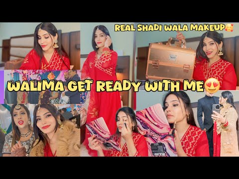 Real Grwm😍 Walima wala makeup Ghar par hi Parlour Style makeup  / Step by step shadi style makeover