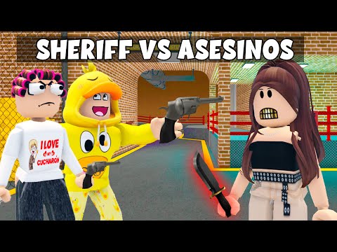 Asesinos vs Sheriff en Roblox con la Familia Loca!