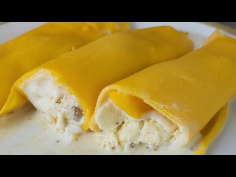 Mango crepe ice cream