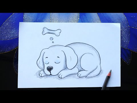 Sleeping Dog Drawing 🐾🐕