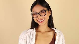 Coach HC6226U 5781 Black on Transparent Powder Brown Eyeglasses