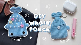 ♡ Crochet Whale Pouch Tutorial |Beginner Friendly| Ocean Bag Charm ♡