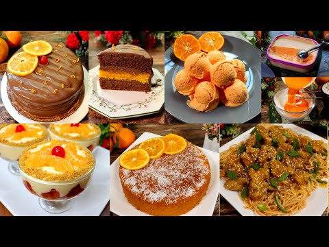 5 Tasty Orange Recipes By Tasty Food With Maria | Orange Cake | Orange Ice cream | Orange Trifle