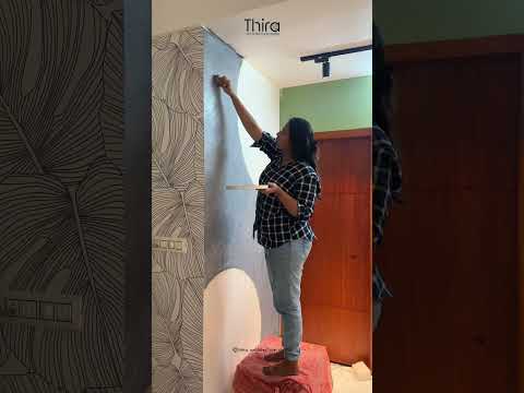 DO IT YOURSELF ( DIY ) / TRENDING CEMENT FINISH TEXTURE PAINTING /INTERIOR MAKEOVER #shorts#INTERIOR