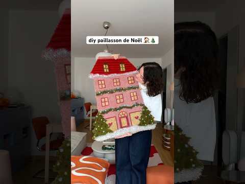 diy paillasson de Noël 🏠🎄est-ce qu’on valide cette version ? #diy #diyhomedecor #christmas