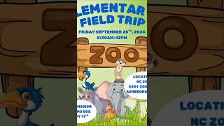 NC Cyber Academy Elementary School Field Trip - NC Zoo September 25, 2026