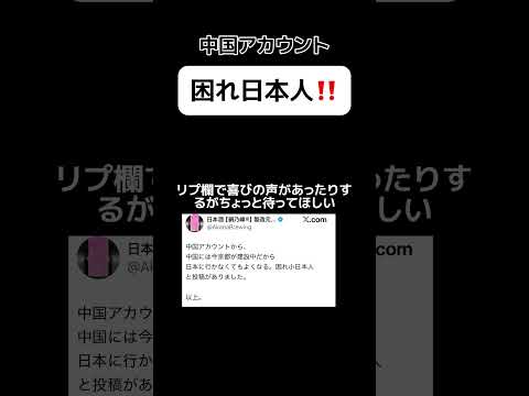 【うわ】中国アカウント「困れ日本人」 #shorts