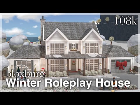 Bloxburg - Winter Roleplay House Speedbuild ⛄️❄️ (exterior)