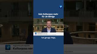 Erst 200 Euro, dann 100 Euro und jetzt gar nichts mehr. #kulturpass #tagesschau #nachrichten
