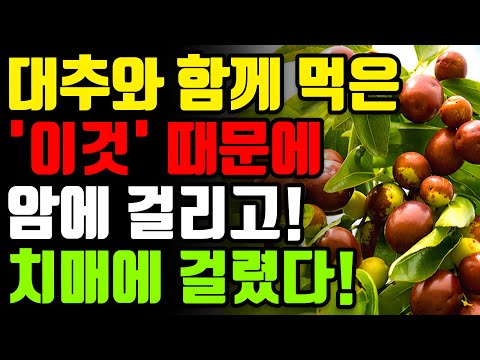 대추와 절대로 함께 먹지마세요! 암과 치매에 걸릴 수 있습니다! - 대추와 최악의 궁합인 3가지와 만성 염증과 독소 싹 빼주는 환절기 면역력 최고의 레시피 [요리 효능, 불면증]