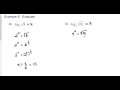 Evaluating Logarithms and Exponents