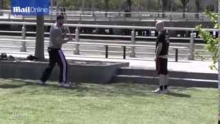 Hugh Jackman sword fighting