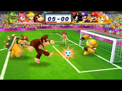 Mario & Sonic at the London 2012 Olympic Games Football Donkey Kong, Peach, Amy, Vector