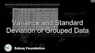 Variance and Standard Deviation of Grouped Data