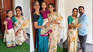 Onam Celebration 😍🥰 ഇങ്ങനേയും സാരി ഉടുക്കാമോ🙄🙄 #familyvlog #family 