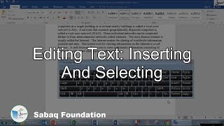 Editing text: Inserting and selecting