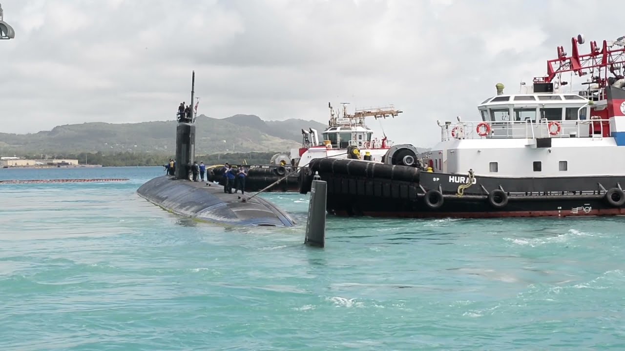 US Navy - Fast-Attack Submarine USS Alexandria Departs Guam