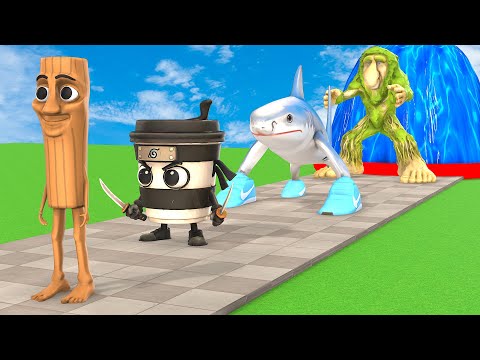 Long Slide Game With Italian Brainrot Tung Tung Sahur Ballerina Cappuccina 3d Brainrot Animal Game