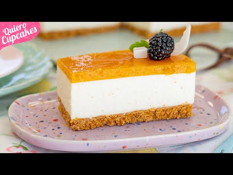 TARTA TROPICAL de mango y coco para verano (sin horno y súper cremosa) | QUIERO CUPCAKES