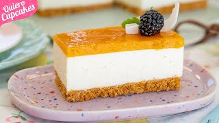 TARTA TROPICAL de mango y coco para verano (sin horno y súper cremosa) | QUIERO CUPCAKES