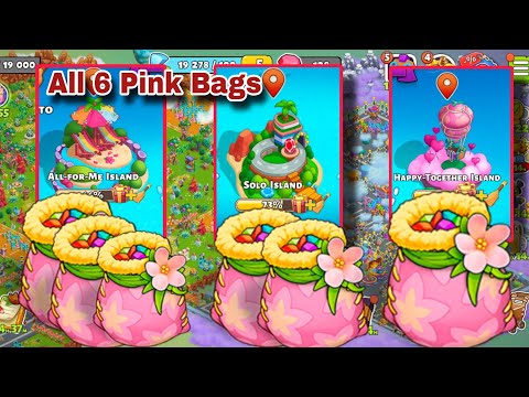 All 6 Pink Bag All-For-Me Island,Solo Island, Happy-Together Island Pink Bag|Family Island Pink Bag