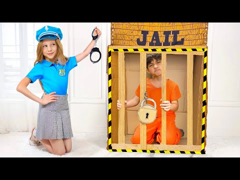 Nastya and kids Challenge Escape from cardboard  prison