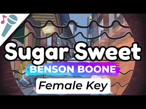 Benson Boone – Sugar Sweet – Karaoke Instrumental (Acoustic) [Female Key]