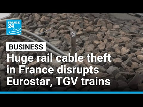 YouTube video thumbnail: Huge Cable Theft on French Railway Disrupts Eurostar, TGV Services 