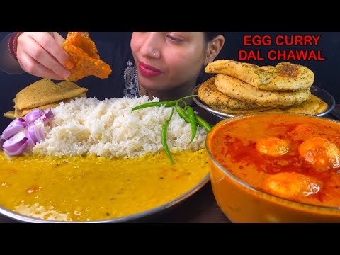 Eating Spicy🔥 Egg Curry, Dal Chawal, Kulcha | Indian Food Mukbang | Asmr Mukbang Eating Show