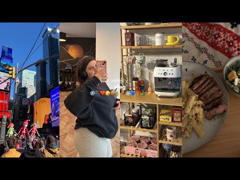 weekly vlog: my mom moved out, NYC BABY, making my coffee bar, my leg day, house updates & more ❄️🤍