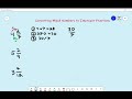 Converting Mixed Numbers to Improper Fractions