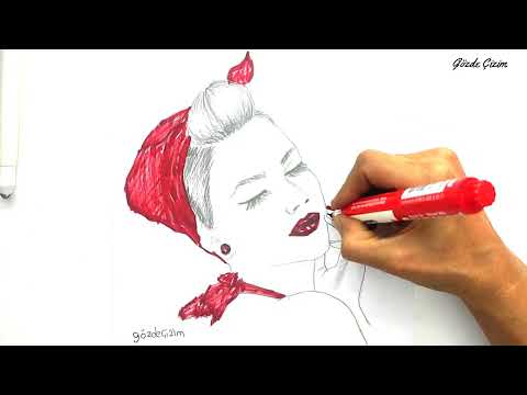 Kırmızı Bandanalı Kolay Kız Çizimi | How to Draw a Girl #drawing