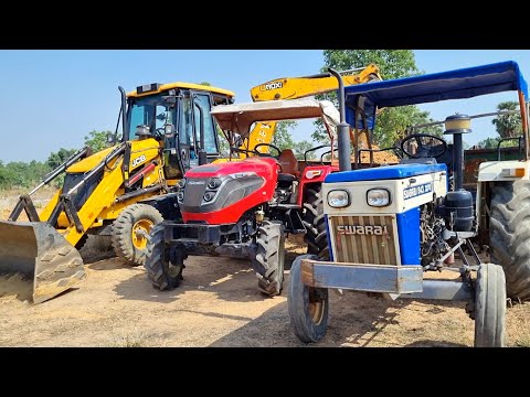 Jcb 3dx Eco Xpert Machine Loading Mud In Mahindra and Swaraj Tractor | Jcb and Tractor Cartoon Video