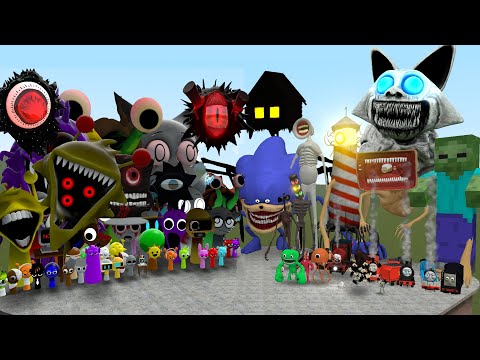 ALL SPRUNKI PHASES VS ALL MONSTERS In Garry's Mod!