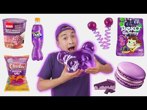 MAKAN SERBA WARNA UNGU | Mukbang Purple food | One Color Food | Chocolate Dessert | #sponsored