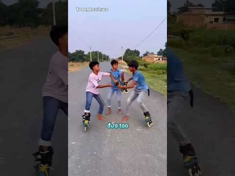 Ba đứa bạn và những chiếc giày patin nhặt được ngoài đường #shorts